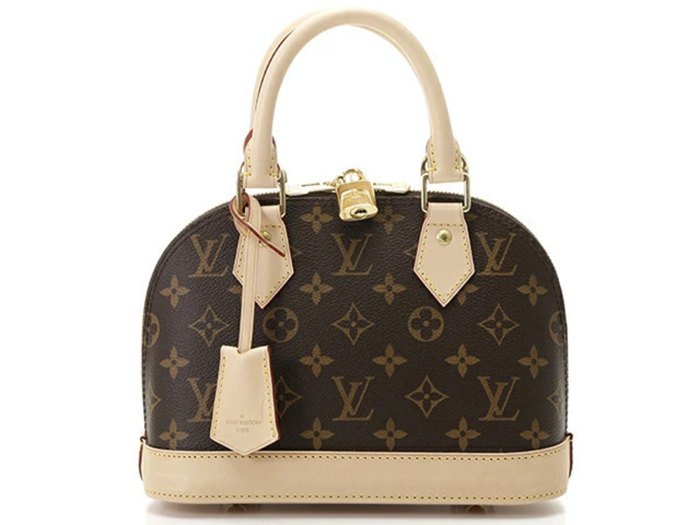 LOUIS VUITTON Alma Shoulder Bag Monogram Leather Brown